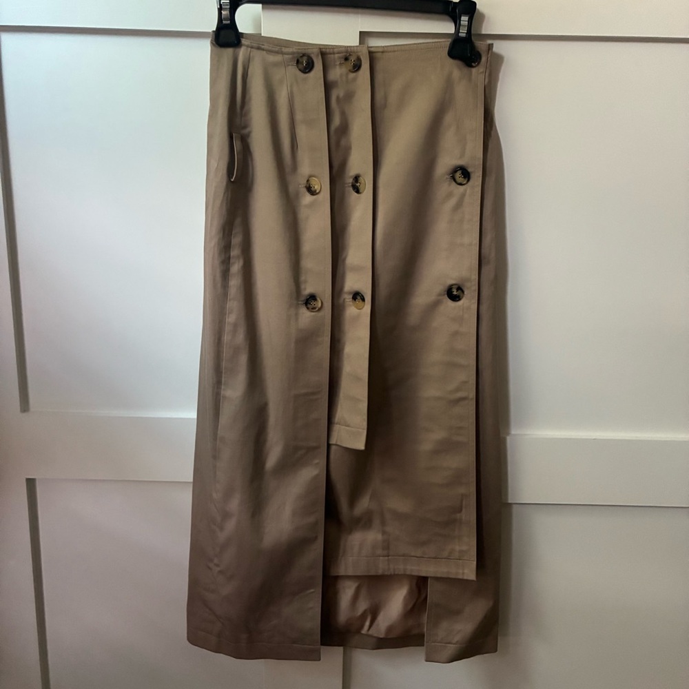Rokr Classic Tan Double-Breasted Skirt, size 0, new